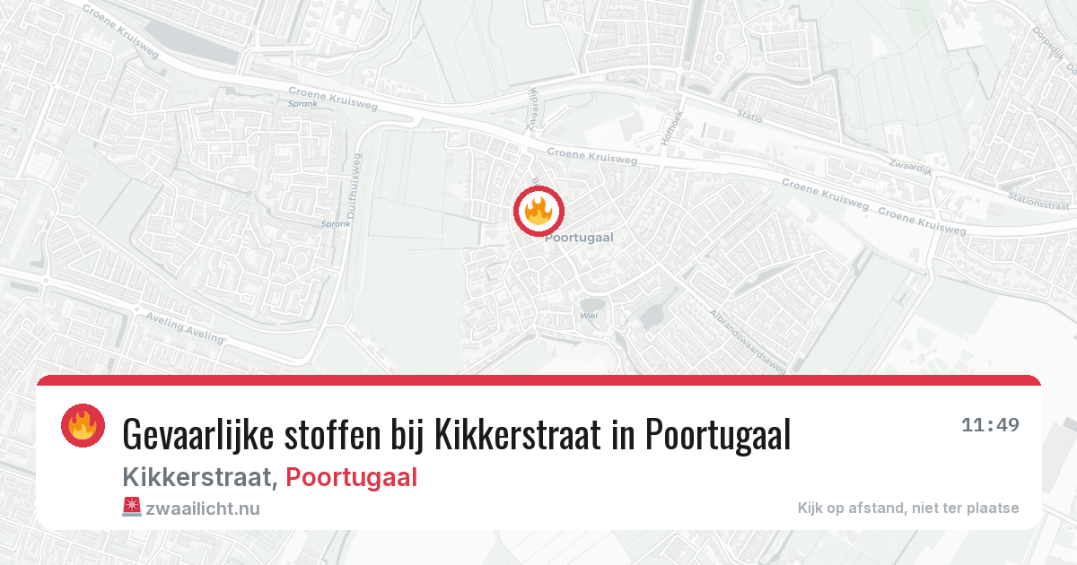 Gevaarlijke stoffen bij Kikkerstraat in Poortugaal — 31 mrt 2026