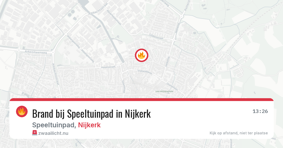 Brand bij Speeltuinpad in Nijkerk — 21 jul 2026