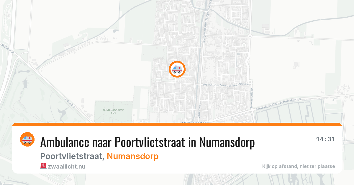Ambulance naar Poortvlietstraat in Numansdorp — 12 jul 2026