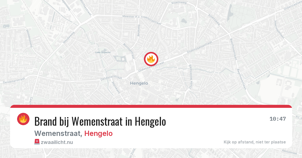 Brand bij Wemenstraat in Hengelo — 22 jul 2026