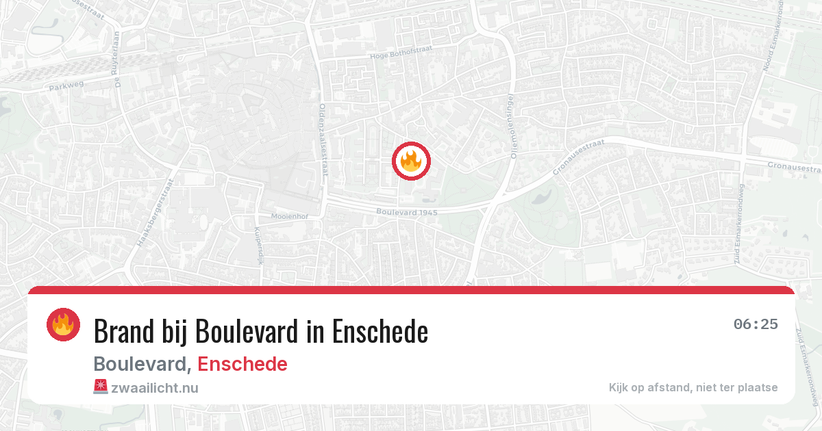 Brand bij Boulevard in Enschede — 9 mei 2026