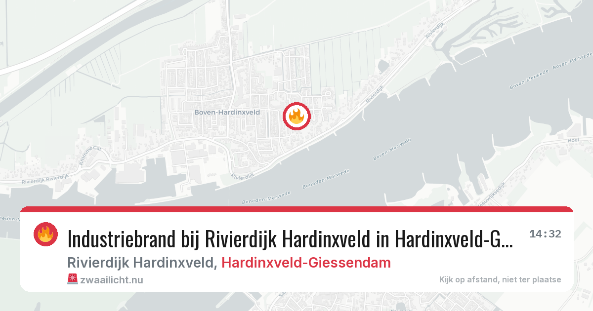 Industriebrand bij Rivierdijk Hardinxveld in Hardinxveld-Giessendam — 20 jul 2026