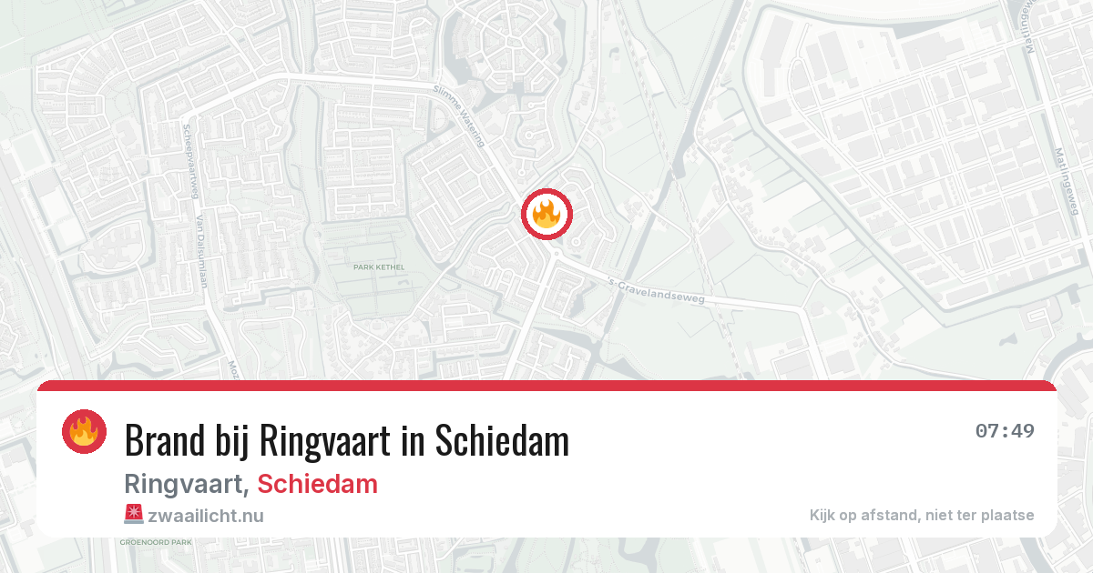 Brand bij Ringvaart in Schiedam — 21 jul 2026