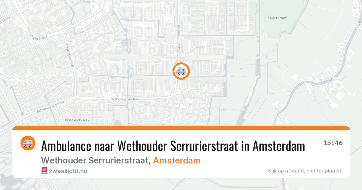 Ambulance naar Wethouder Serrurierstraat in Amsterdam — 9 jun 2026