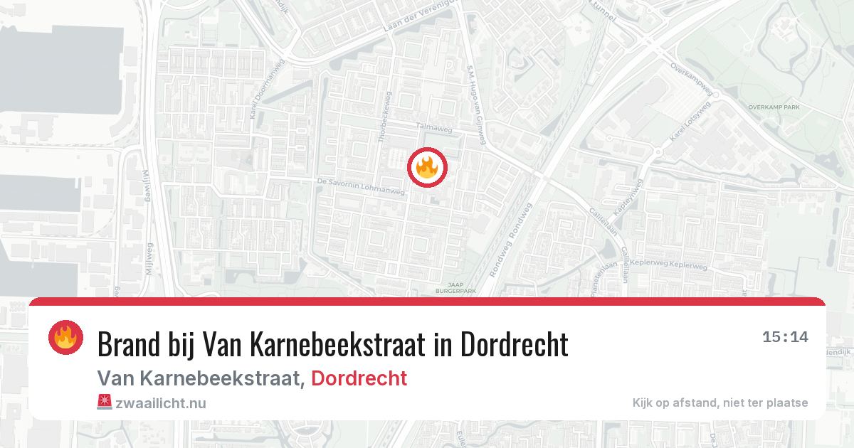 Brand bij Van Karnebeekstraat in Dordrecht — 21 jul 2026
