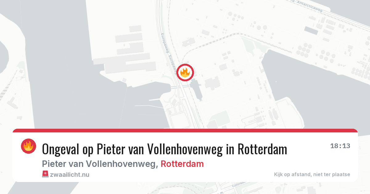 Ongeval op Pieter van Vollenhovenweg in Rotterdam — 18 mrt 2026