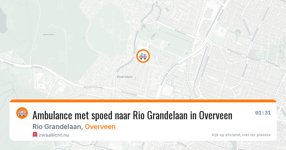 Ambulance met spoed naar Rio Grandelaan in Overveen — 11 feb 2026