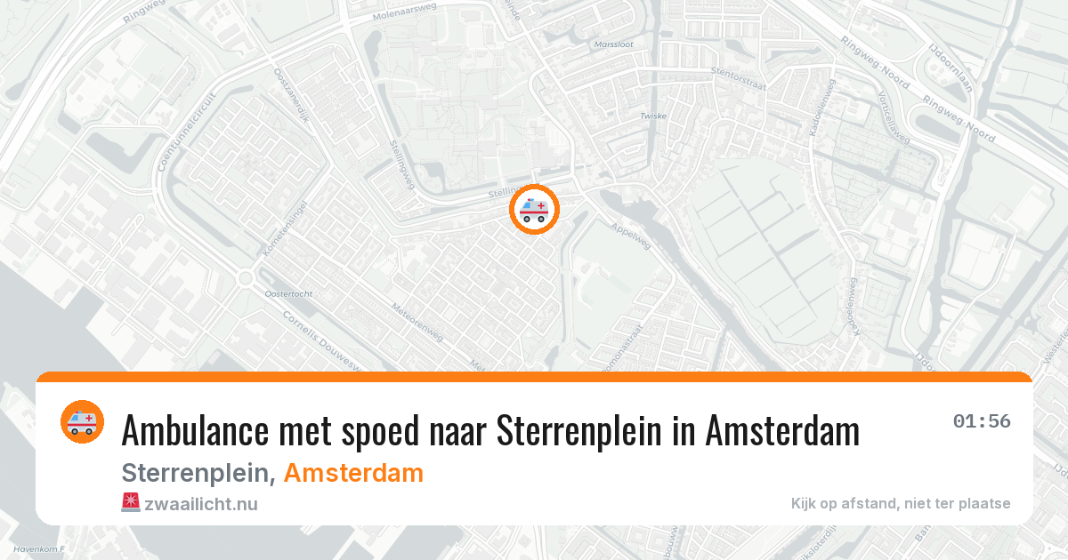 Ambulance met spoed naar Sterrenplein in Amsterdam — 26 jul 2026
