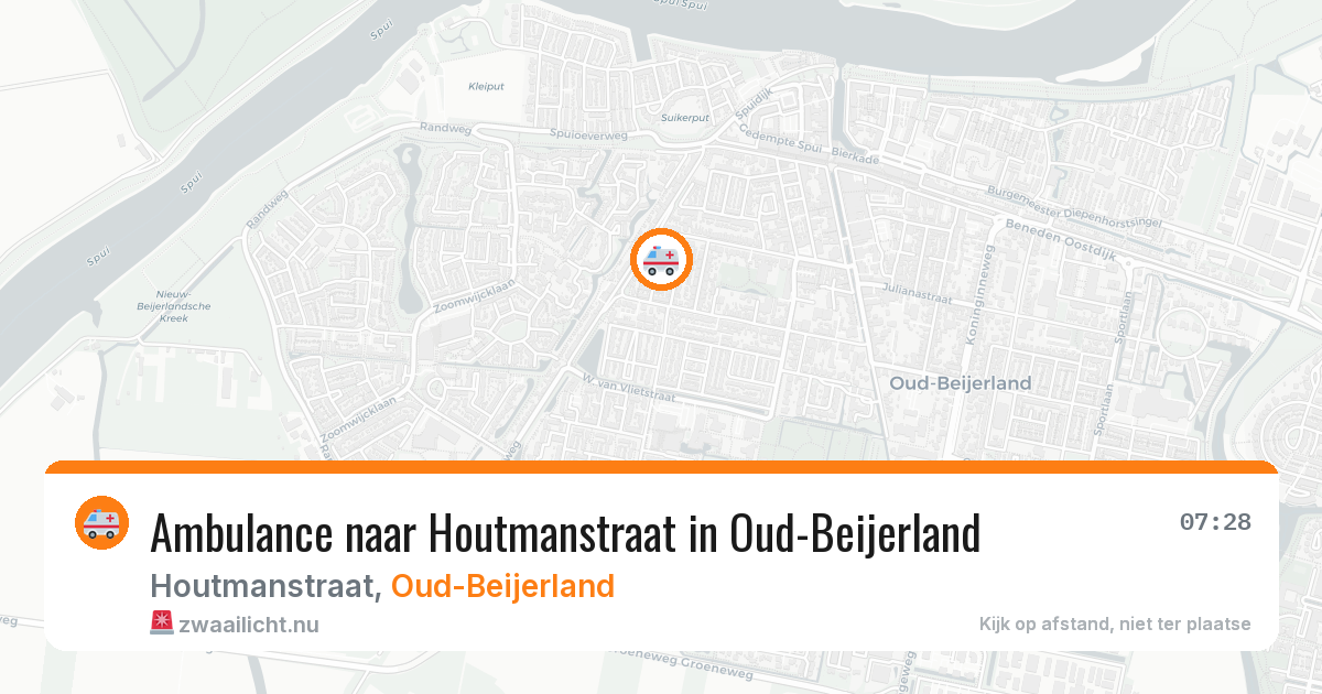 Ambulance naar Houtmanstraat in Oud-Beijerland — 20 jul 2026
