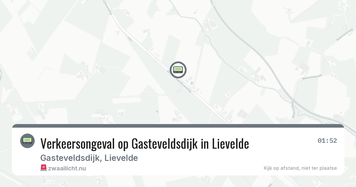 Verkeersongeval op Gasteveldsdijk in Lievelde — 18 jul 2026