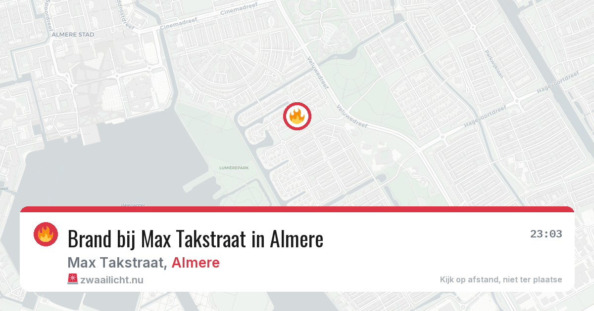Brand bij Max Takstraat in Almere — 17 jul 2026