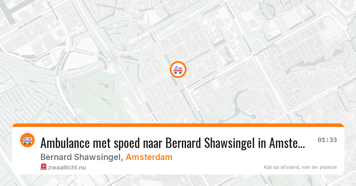 Ambulance met spoed naar Bernard Shawsingel in Amsterdam — 12 jul 2026