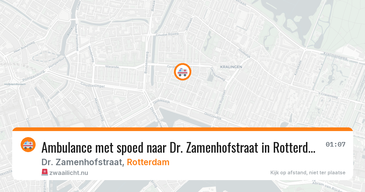 Ambulance met spoed naar Dr. Zamenhofstraat in Rotterdam — 5 jun 2026