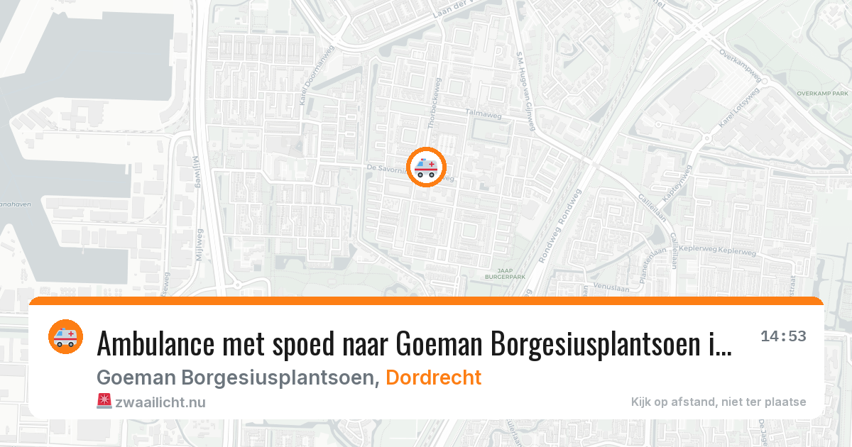 Ambulance met spoed naar Goeman Borgesiusplantsoen in Dordrecht — 14 jul 2026