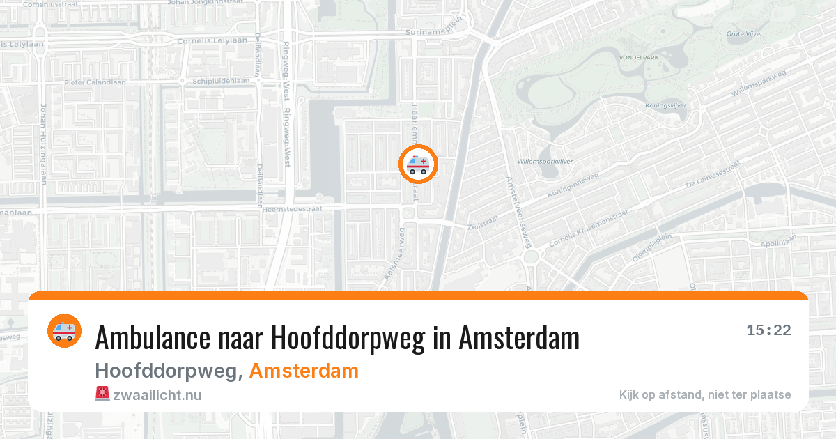 Ambulance naar Hoofddorpweg in Amsterdam — 14 jul 2026