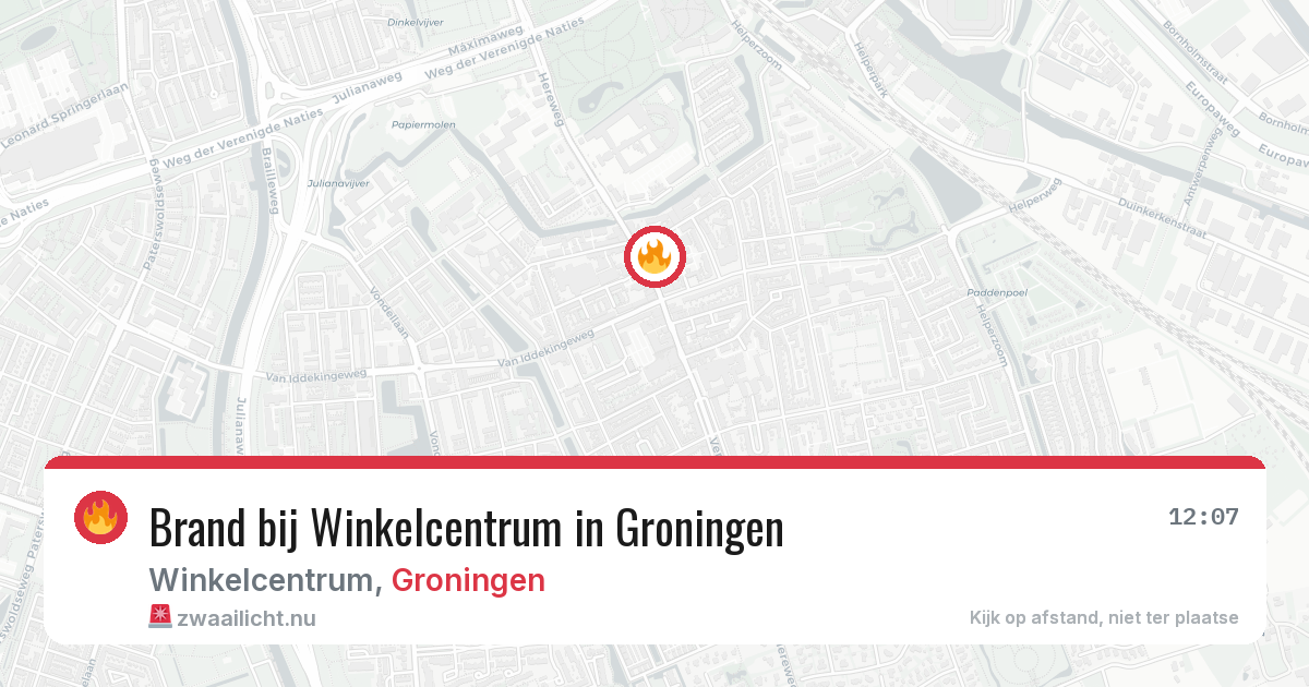 Brand bij Winkelcentrum in Groningen — 30 mrt 2026