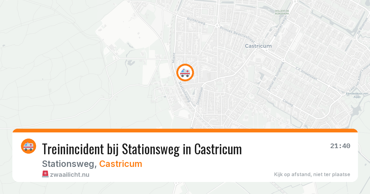 Treinincident bij Stationsweg in Castricum — 11 mei 2026