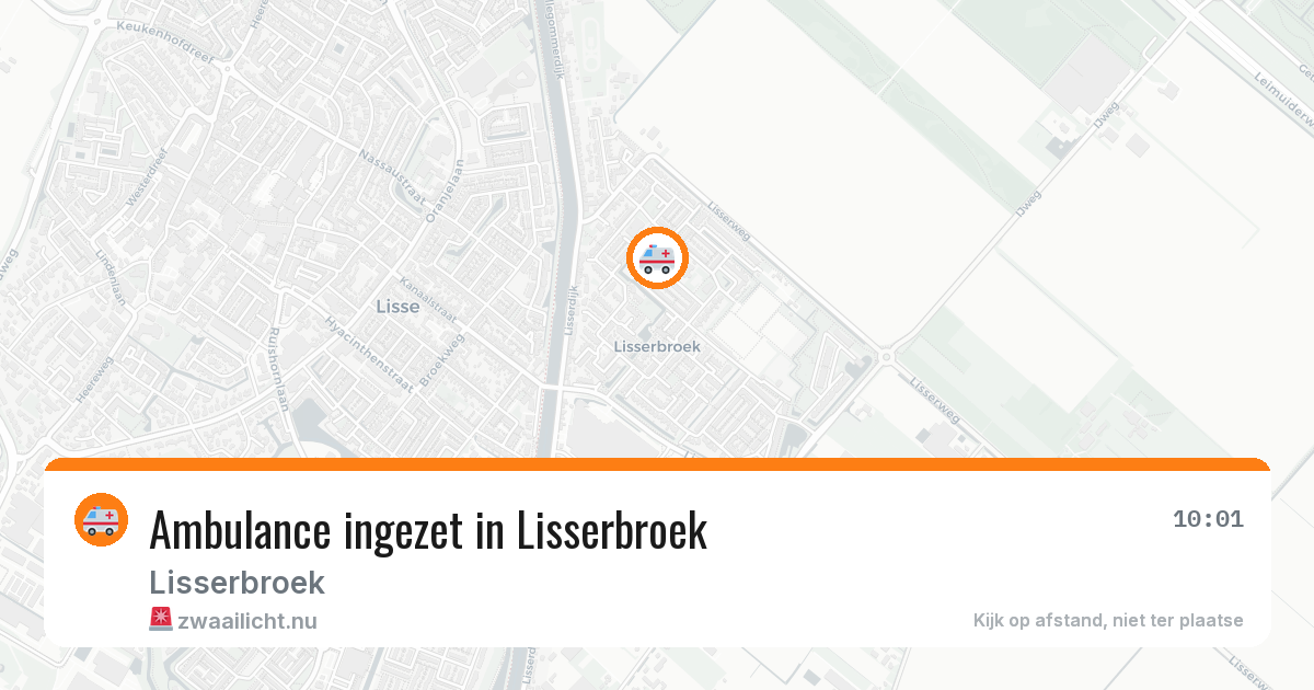 Ambulance ingezet in Lisserbroek — 25 jul 2026 | 🚨 Zwaailicht.nu