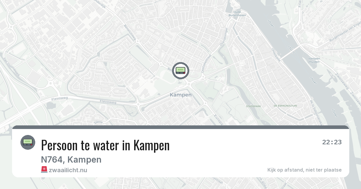 Persoon te water in Kampen — 20 jul 2026
