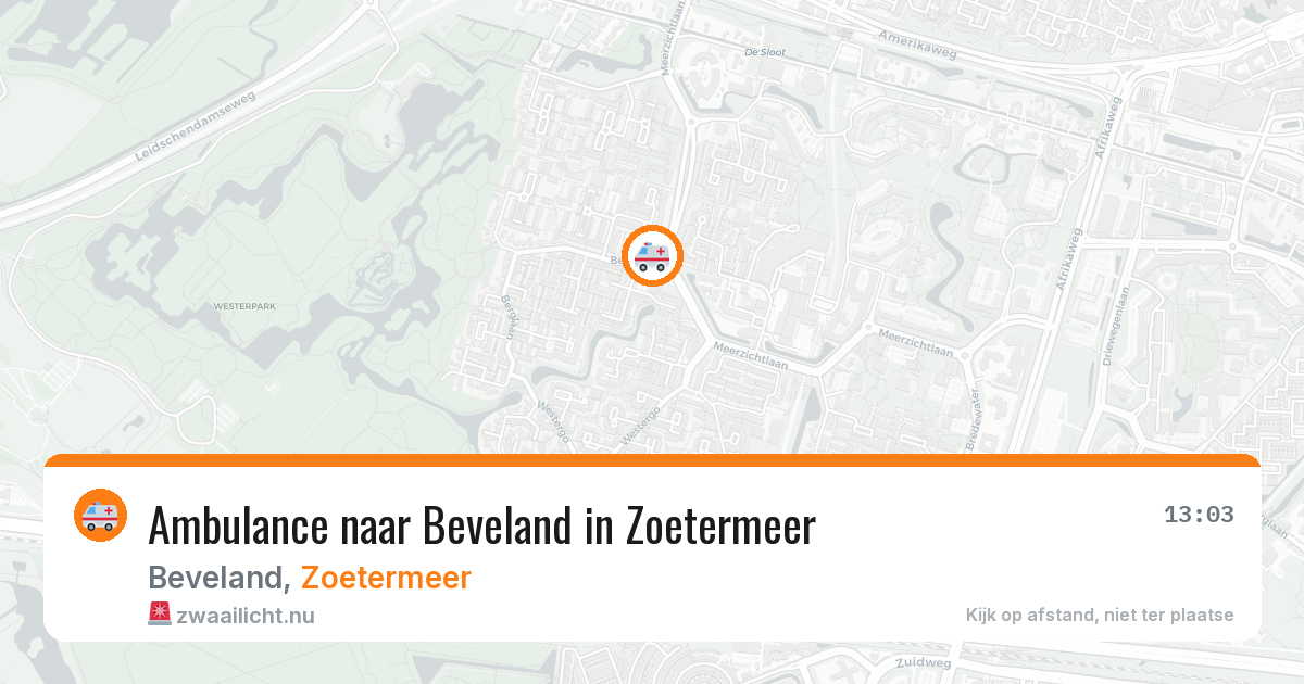 Ambulance naar Beveland in Zoetermeer — 24 jul 2026