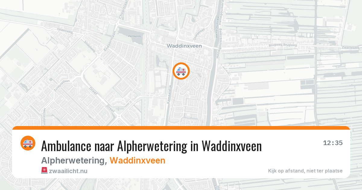 Ambulance naar Alpherwetering in Waddinxveen — 21 jul 2026