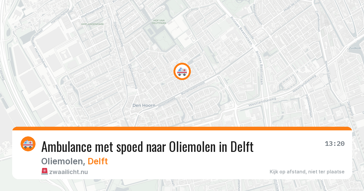 Ambulance met spoed naar Oliemolen in Delft — 31 mrt 2026