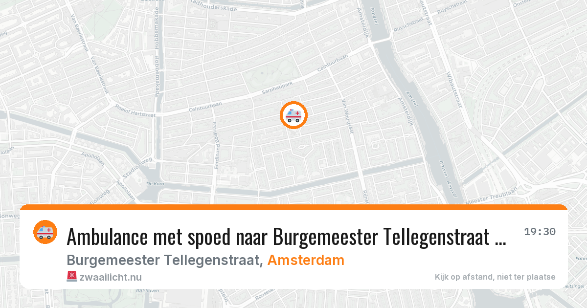 Ambulance met spoed naar Burgemeester Tellegenstraat in Amsterdam — 19 jul 2026