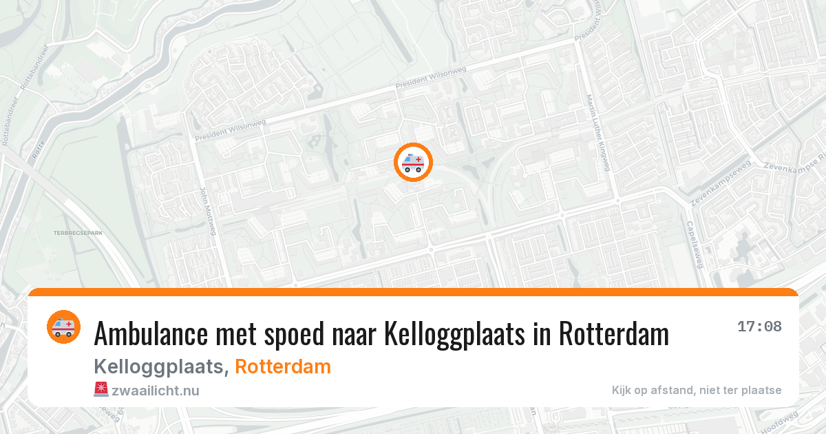 Ambulance met spoed naar Kelloggplaats in Rotterdam — 17 jul 2026