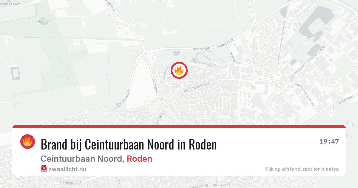 Brand bij Ceintuurbaan Noord in Roden — 17 jul 2026