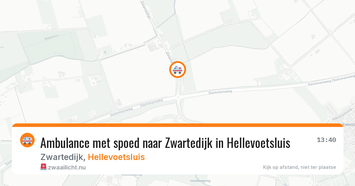 Ambulance met spoed naar Zwartedijk in Hellevoetsluis — 21 mei 2026