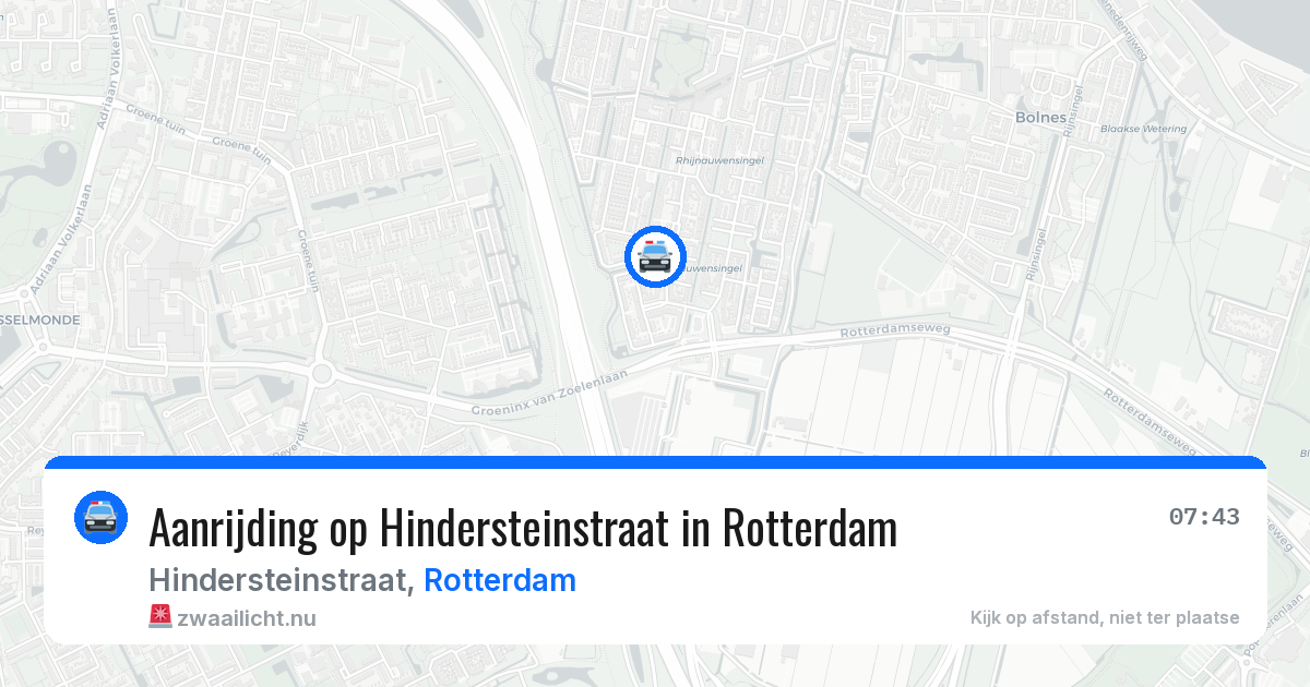 Aanrijding op Hindersteinstraat in Rotterdam — 11 jul 2026