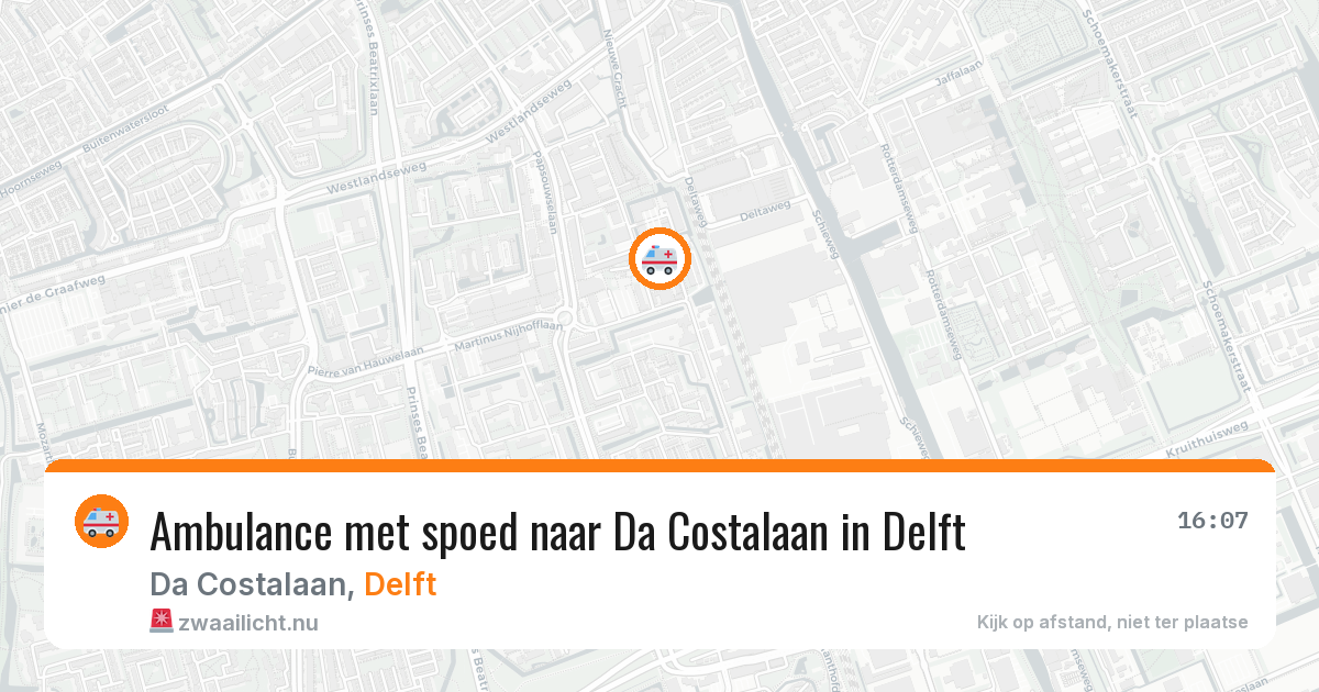 Ambulance met spoed naar Da Costalaan in Delft — 5 jun 2026