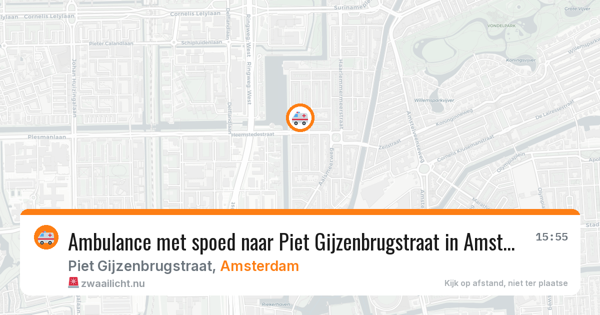 Ambulance met spoed naar Piet Gijzenbrugstraat in Amsterdam — 12 jul 2026