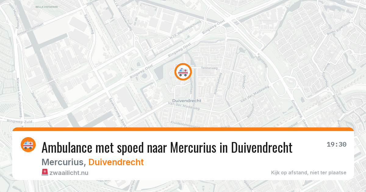 Ambulance met spoed naar Mercurius in Duivendrecht — 18 jul 2026