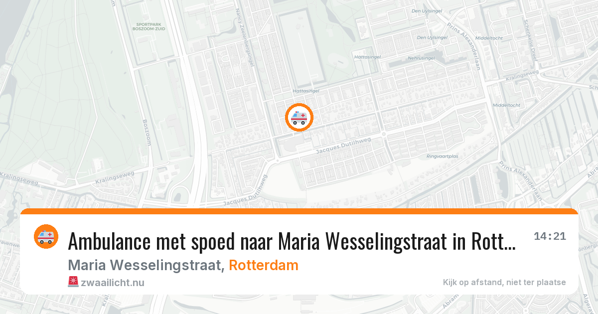Ambulance met spoed naar Maria Wesselingstraat in Rotterdam — 22 jul 2026