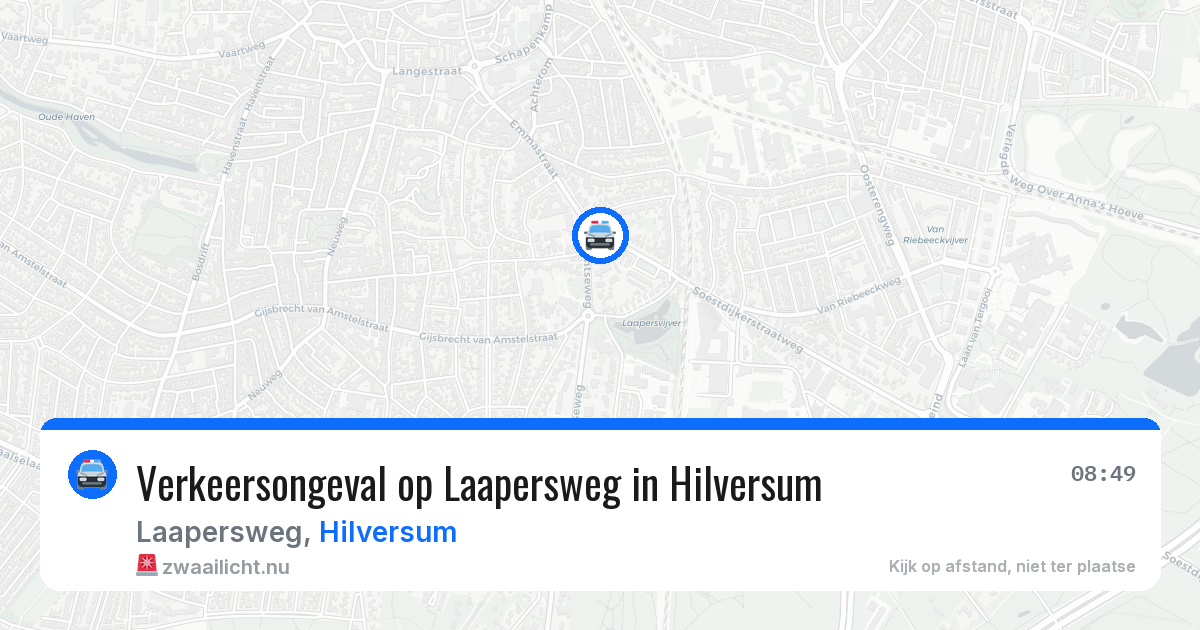 Verkeersongeval op Laapersweg in Hilversum — 16 jul 2026