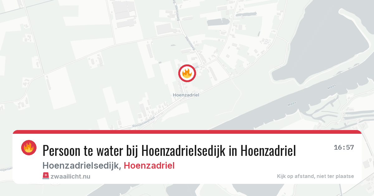 Persoon te water bij Hoenzadrielsedijk in Hoenzadriel — 26 mei 2026