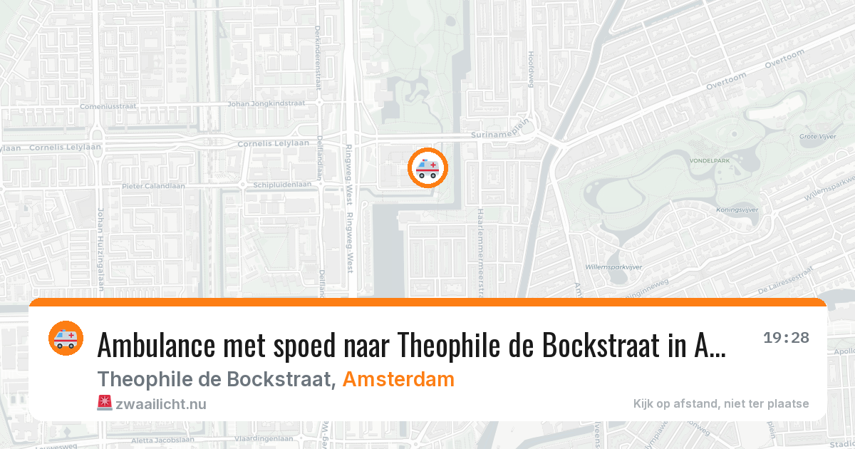 Ambulance met spoed naar Theophile de Bockstraat in Amsterdam — 22 mrt 2026
