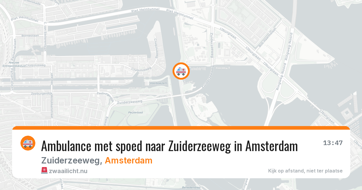 Ambulance met spoed naar Zuiderzeeweg in Amsterdam — 16 mei 2026