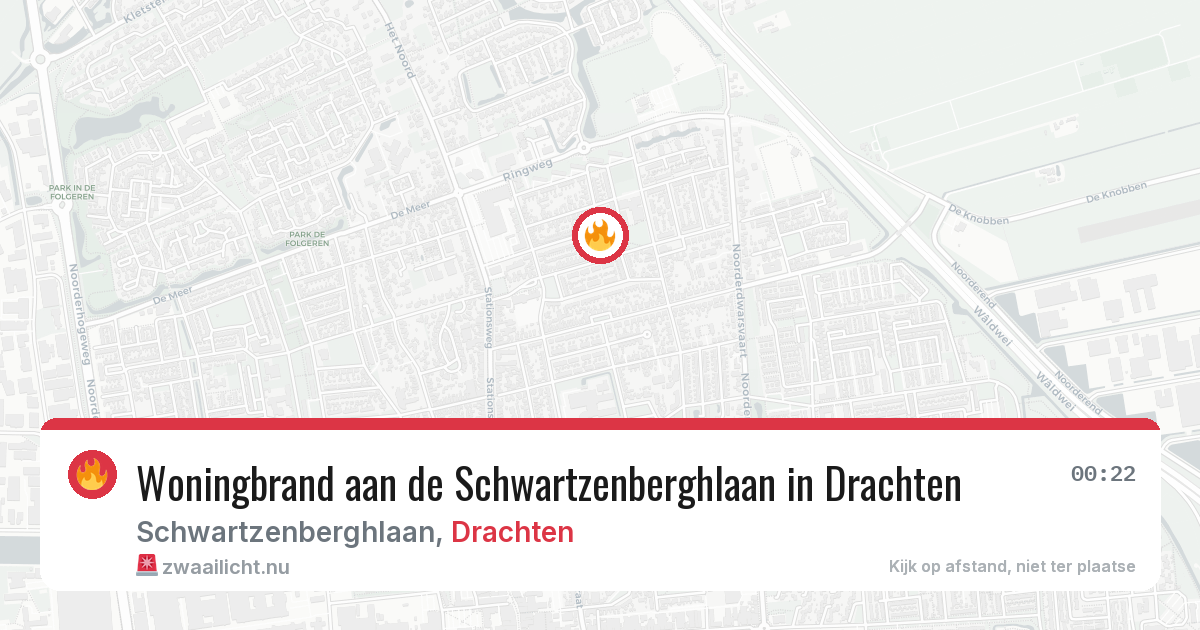 Woningbrand aan de Schwartzenberghlaan in Drachten — 25 apr 2026