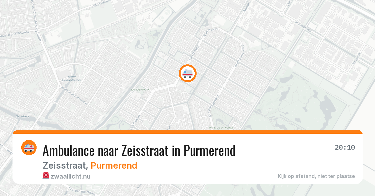 Ambulance naar Zeisstraat in Purmerend — 23 jul 2026
