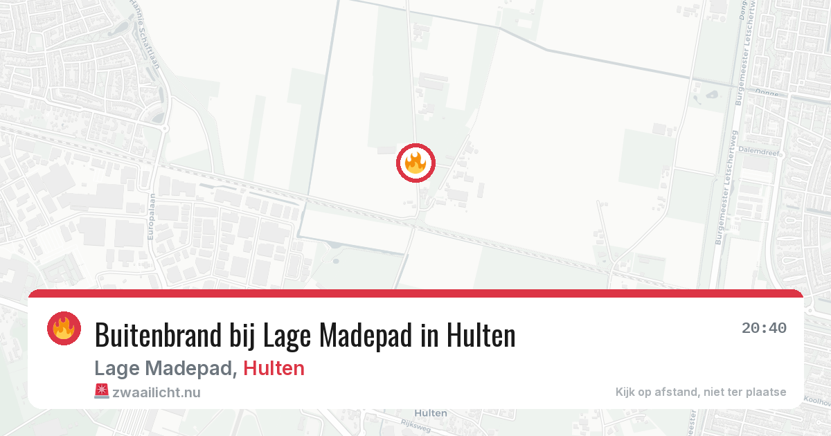 Buitenbrand bij Lage Madepad in Hulten — 27 mrt 2026