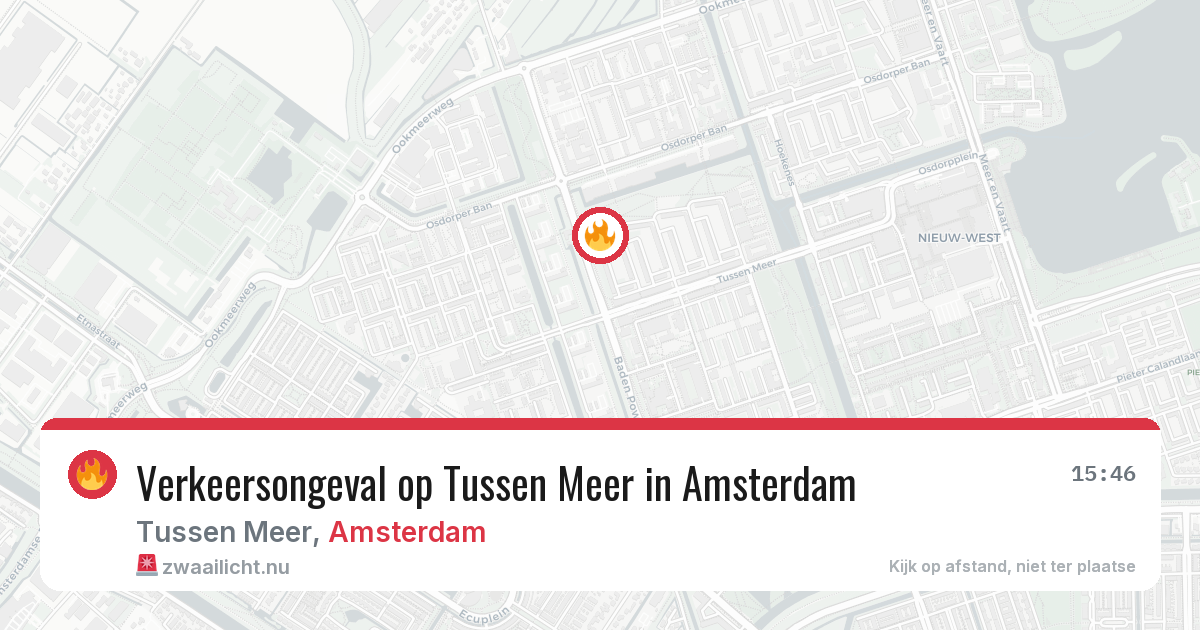 Verkeersongeval op Tussen Meer in Amsterdam — 22 mei 2026