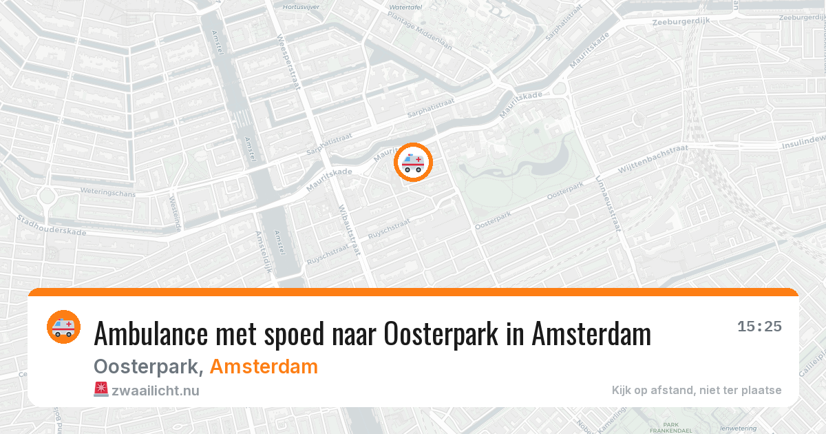 Ambulance met spoed naar Oosterpark in Amsterdam — 22 mrt 2026