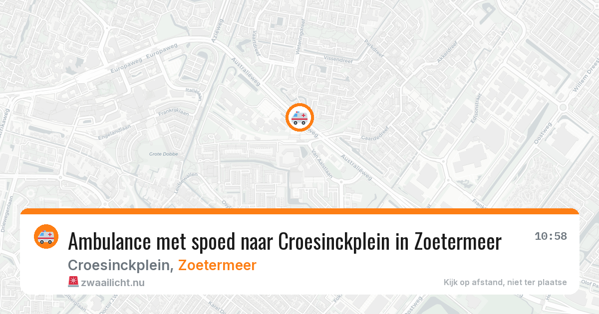 Ambulance met spoed naar Croesinckplein in Zoetermeer — 8 mei 2026