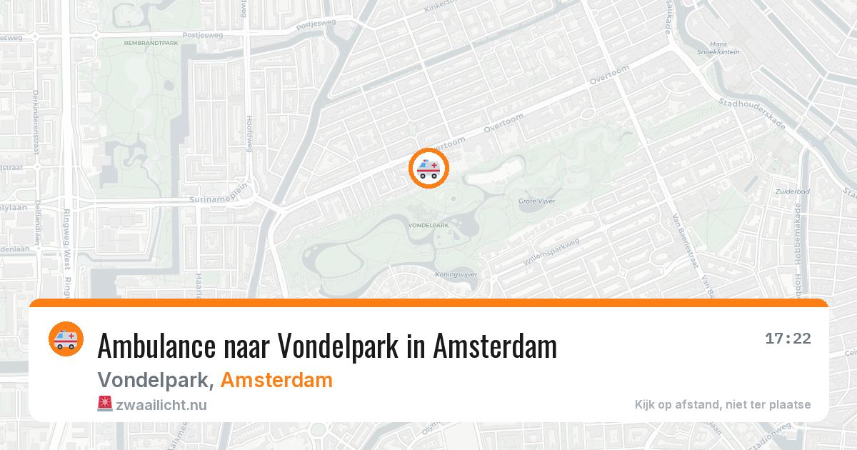 Ambulance naar Vondelpark in Amsterdam — 22 mrt 2026