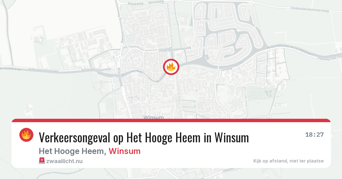 Verkeersongeval op Het Hooge Heem in Winsum — 10 jul 2026