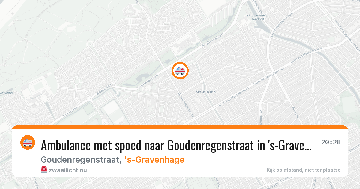 Ambulance met spoed naar Goudenregenstraat in 's-Gravenhage — 20 mei 2026