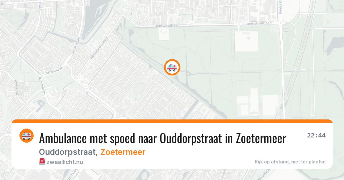 Ambulance met spoed naar Ouddorpstraat in Zoetermeer — 9 jul 2026