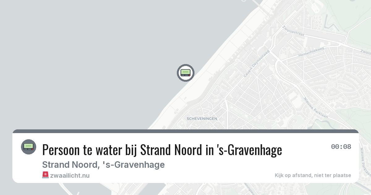 Persoon te water bij Strand Noord in 's-Gravenhage — 28 feb 2026